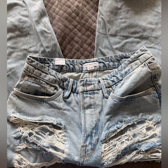 Good American Good 90’s Light Blue Distressed Denim Jeans - Picture 1 of 5
